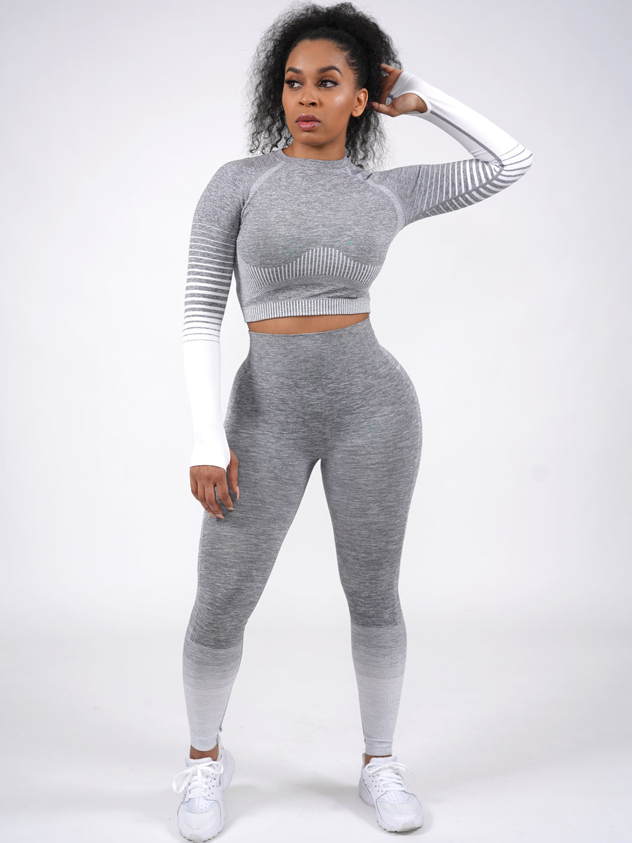 Grey Modishly Fitness Workout 3in1 Set Collection Chic, Stylish